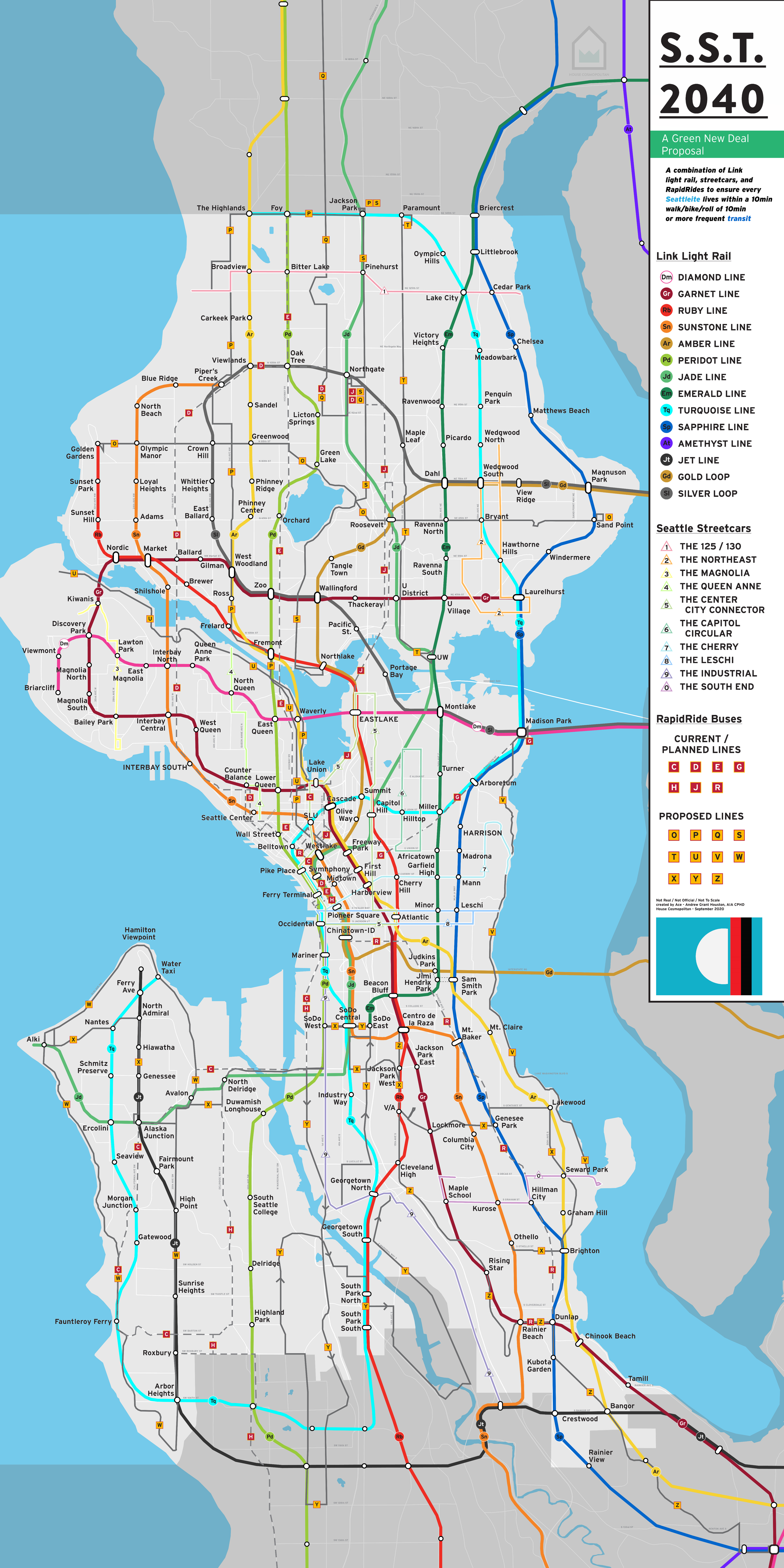 A map of the proposed SST 2040 transit plan additions